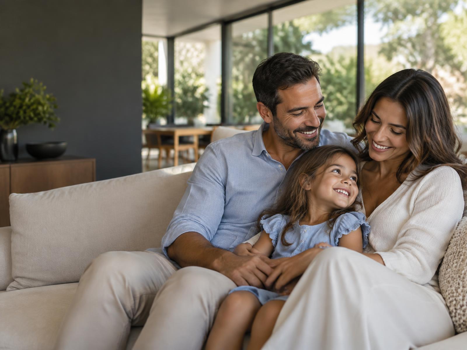 Família reunida em casa